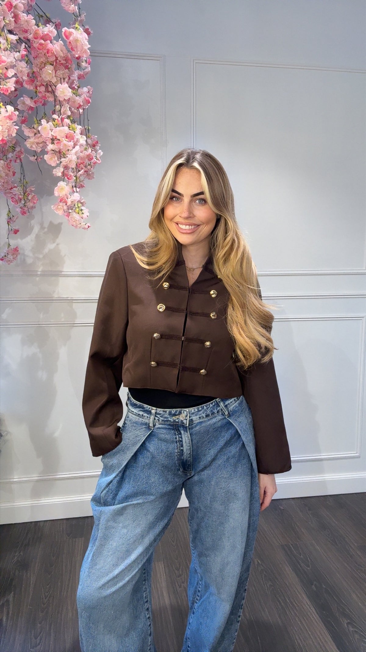 Jas Blazer Ambika Bruin Gouden Knopen Kapitein