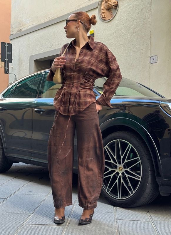 Blouse Rope Bruin Blok