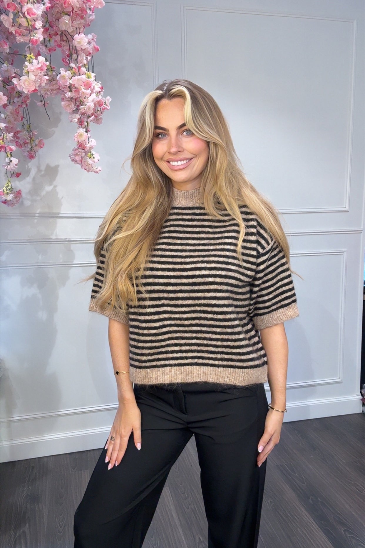 Trui Streep Beige Zwart Sammy