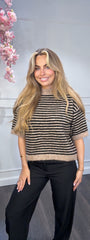 Trui Streep Beige Zwart Sammy