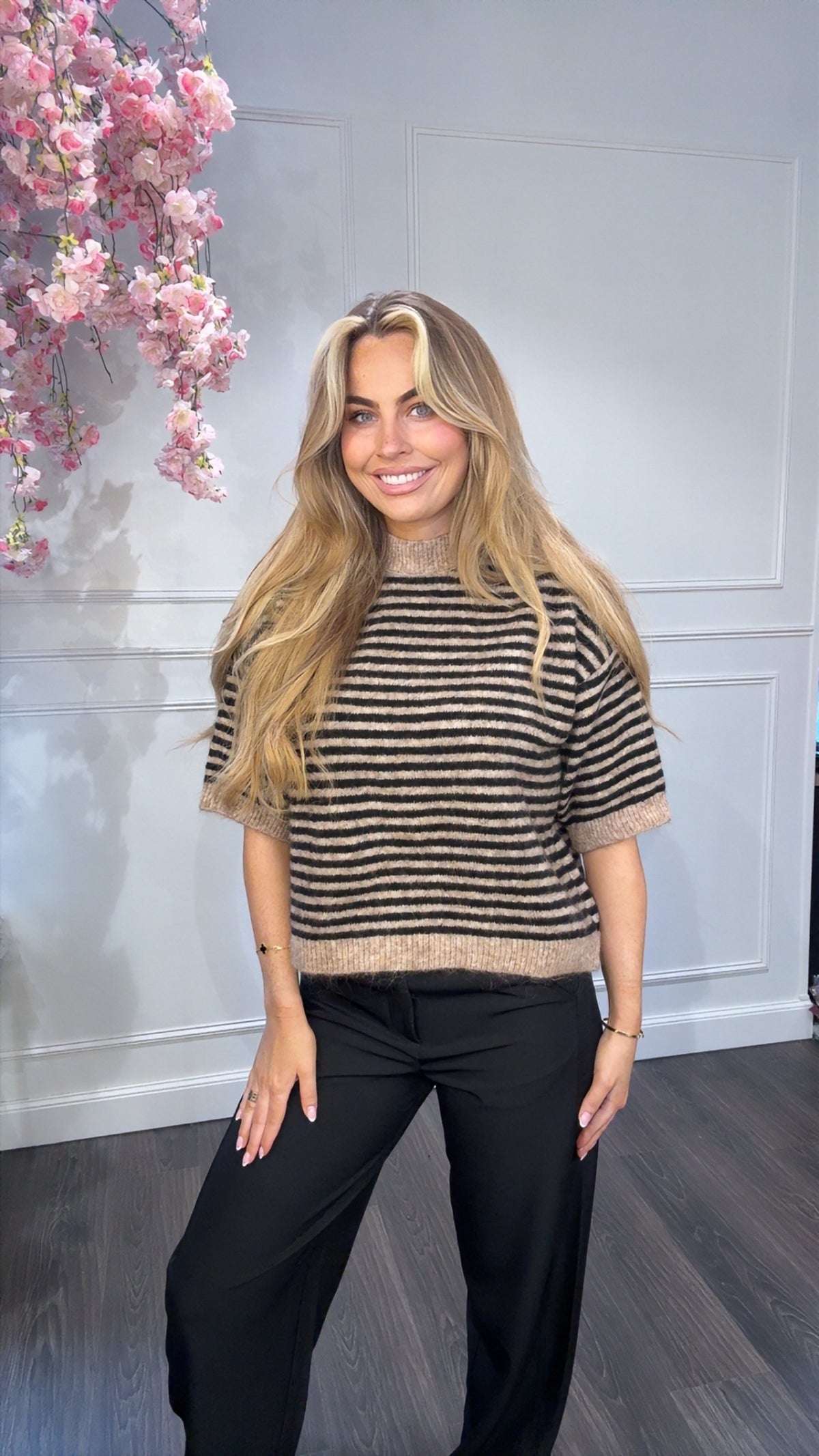 Trui Streep Beige Zwart Sammy