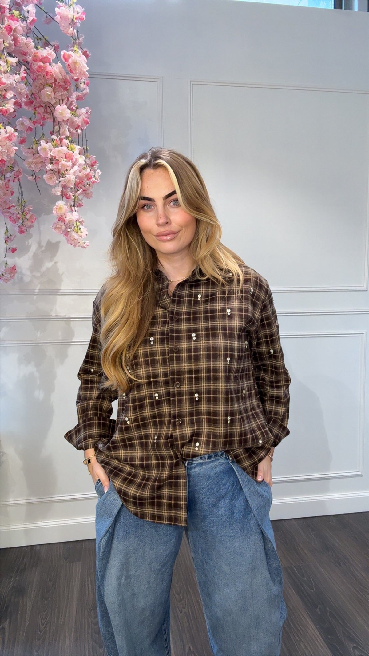 Blouse Bruin Stones