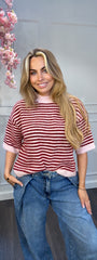 Trui Streep Roze Rood Sammy
