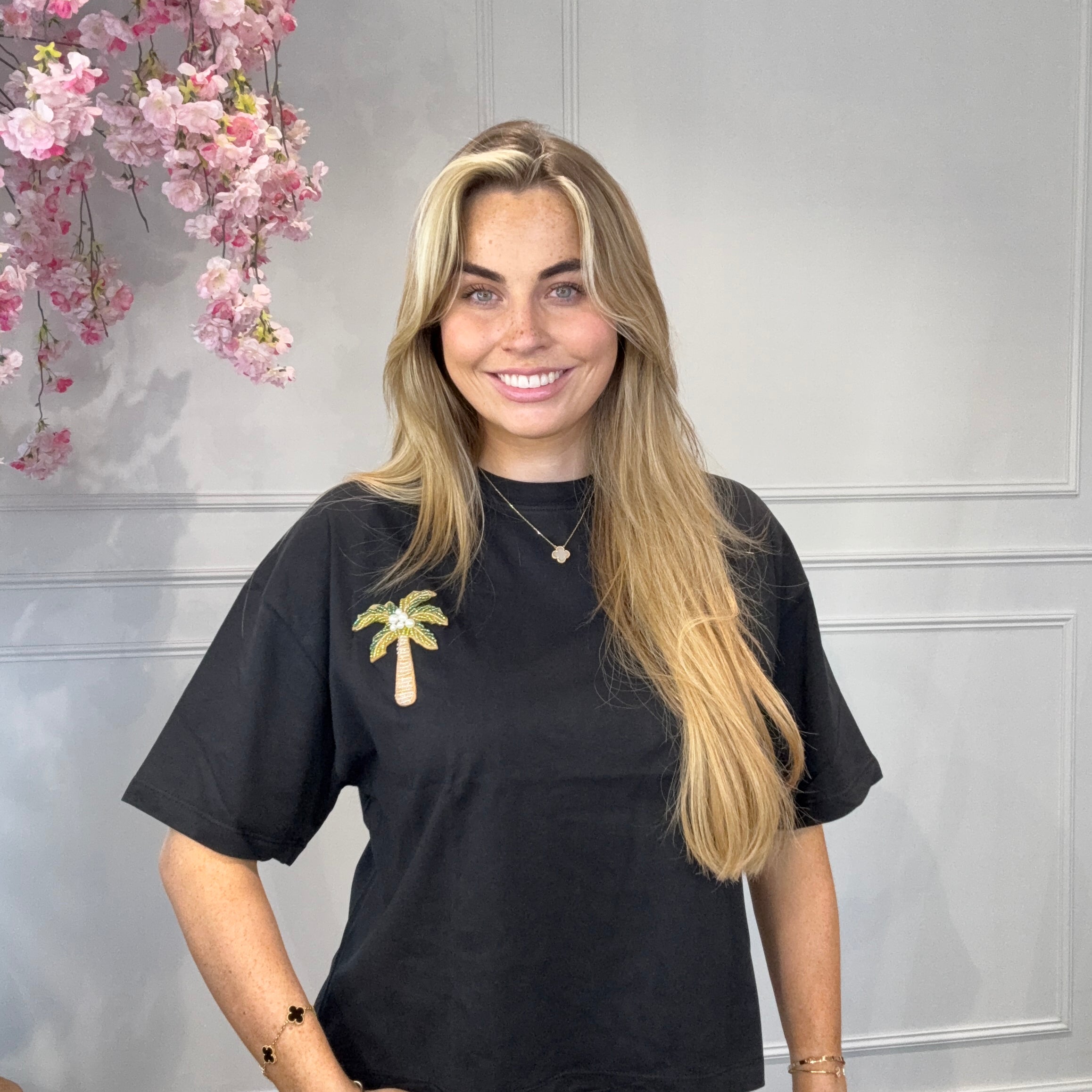 T-Shirt Palm Boom Zwart