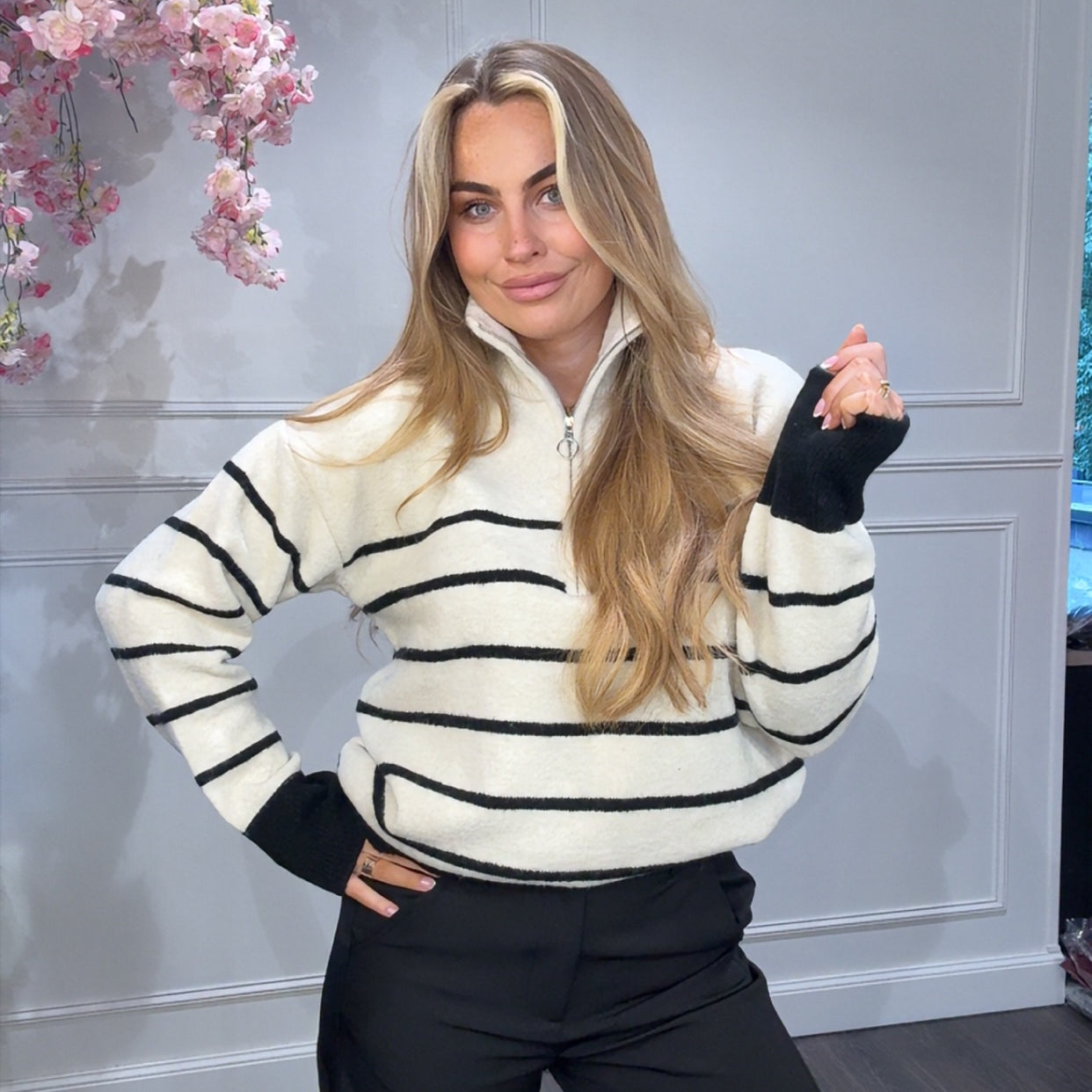 Trui Streep Room Zwart Becca