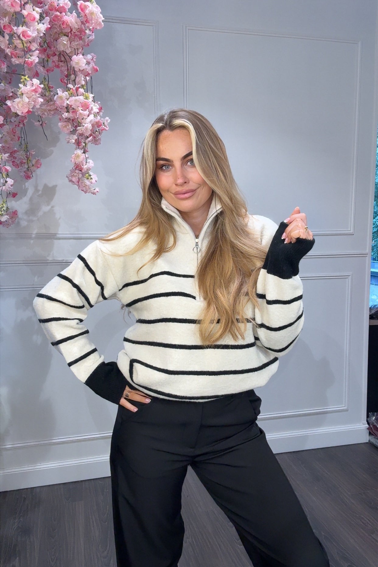 Trui Streep Room Zwart Becca