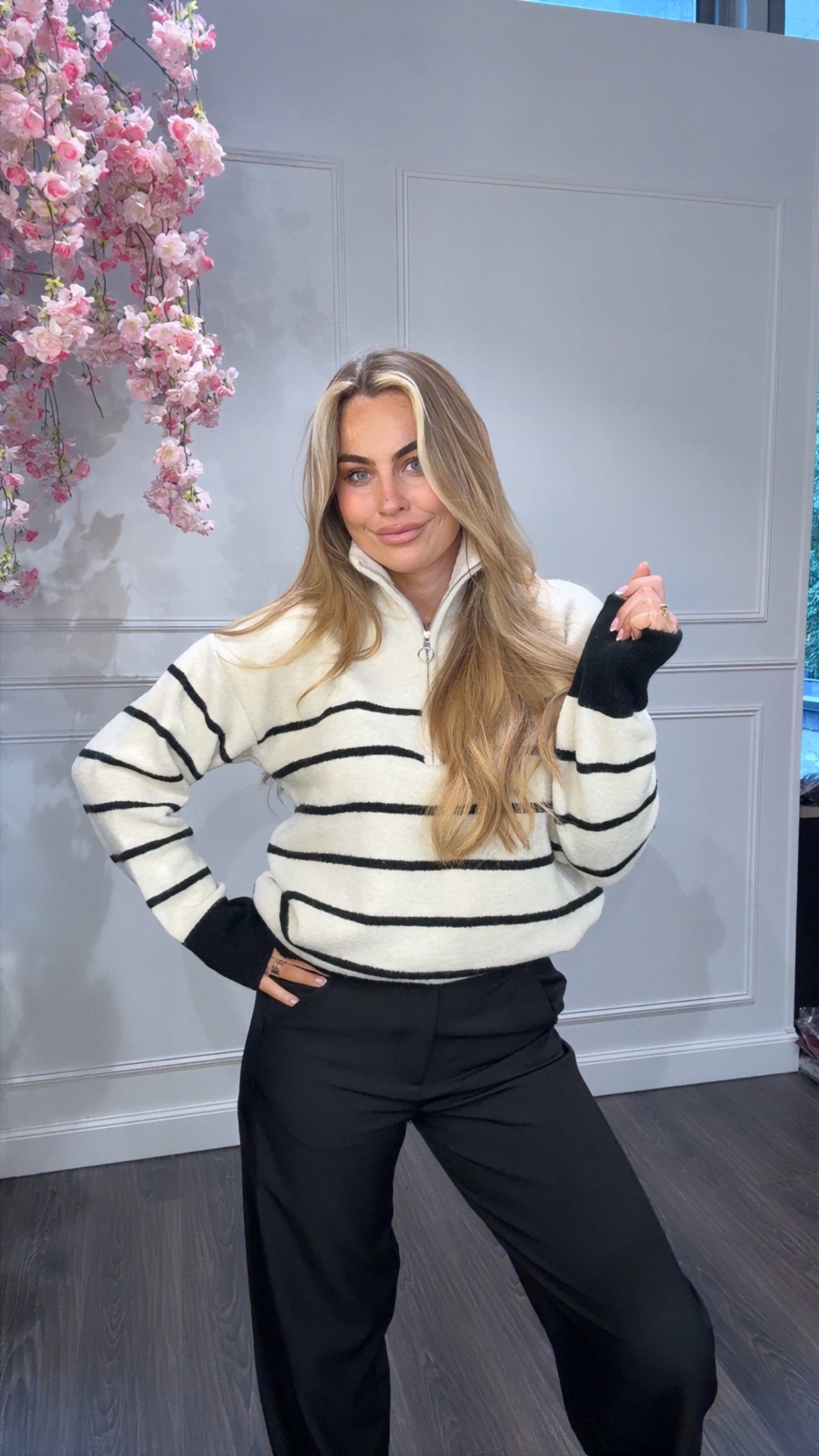 Trui Streep Room Zwart Becca