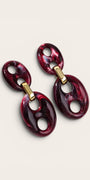 Bean Schakel Oorbellen Burgundy