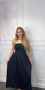 Maxi Jurk Strapless Zwart