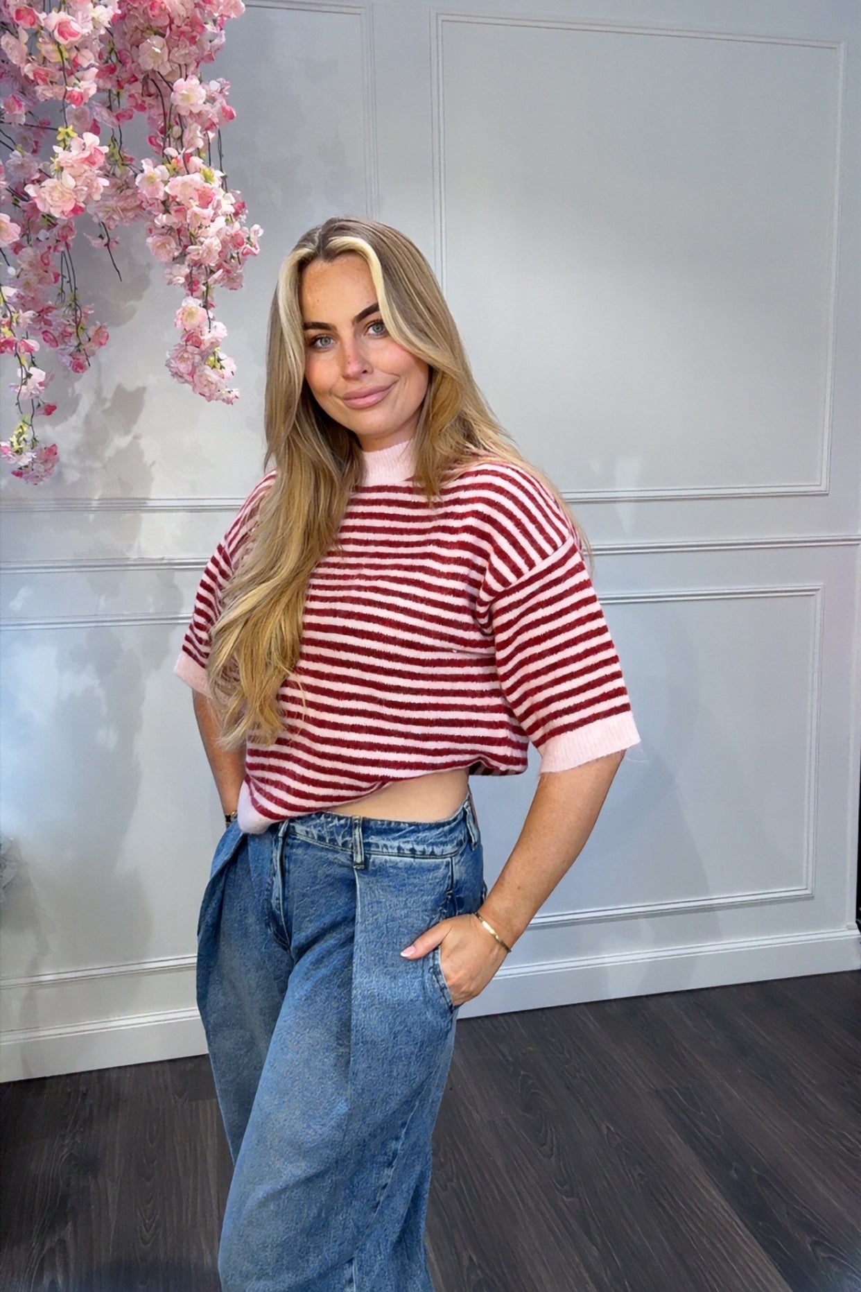 Trui Streep Roze Rood Sammy