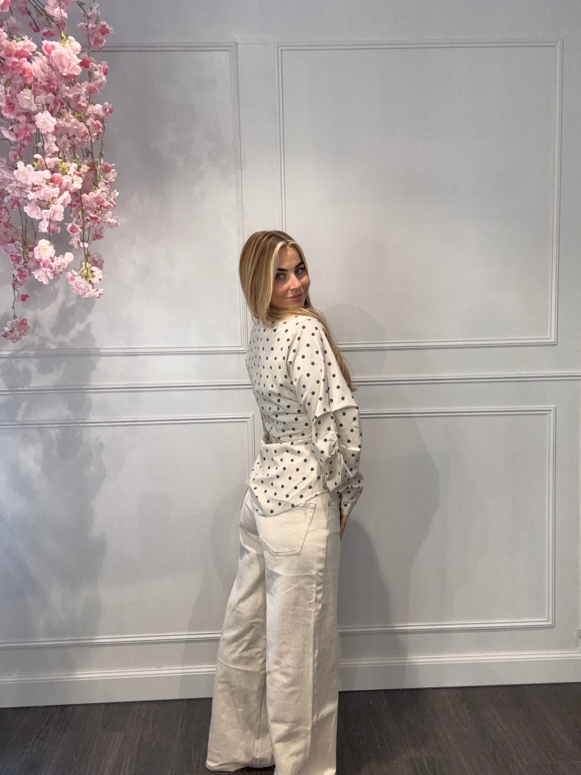 Blouse Polkadots Ecru