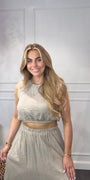 2 Delige Ambika Set Maxi Rok Beige