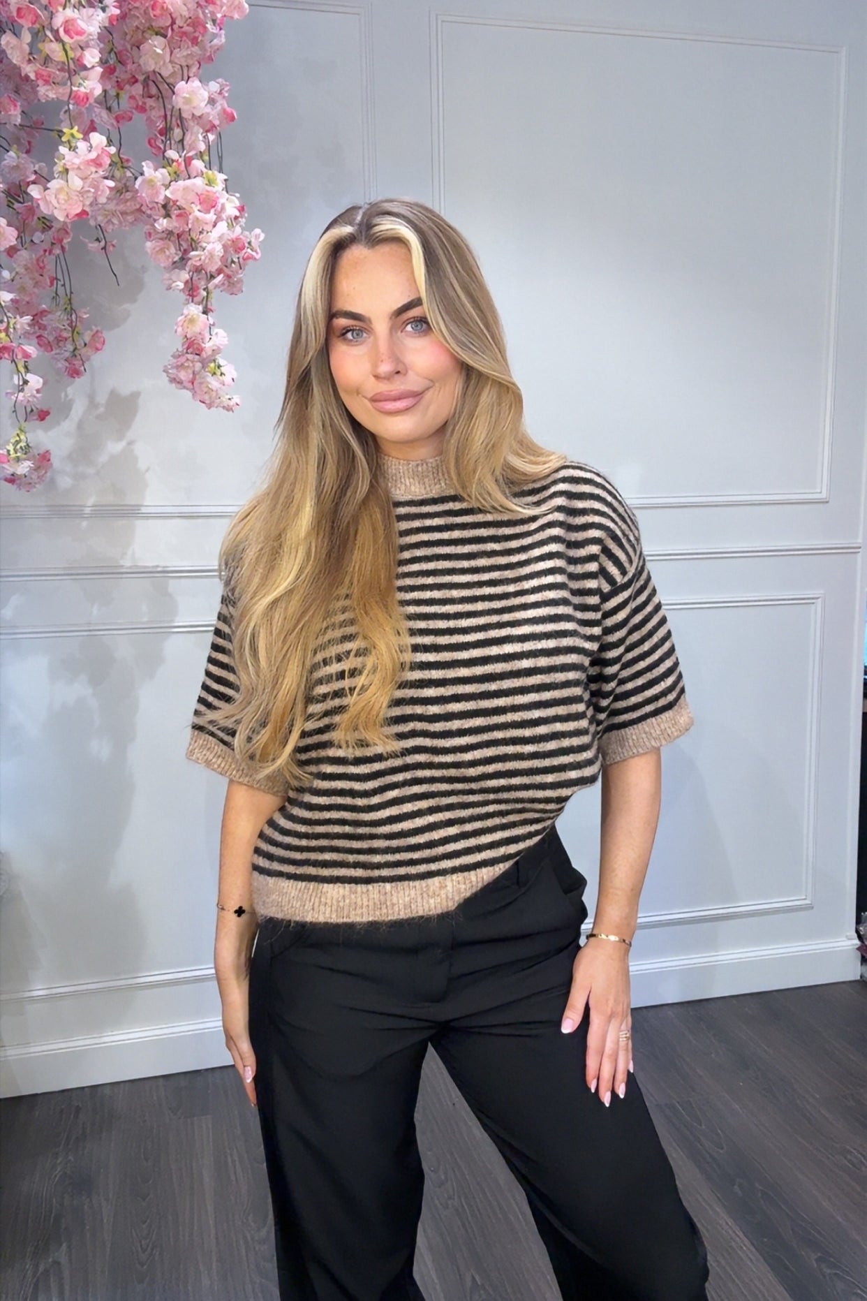 Trui Streep Beige Zwart Sammy