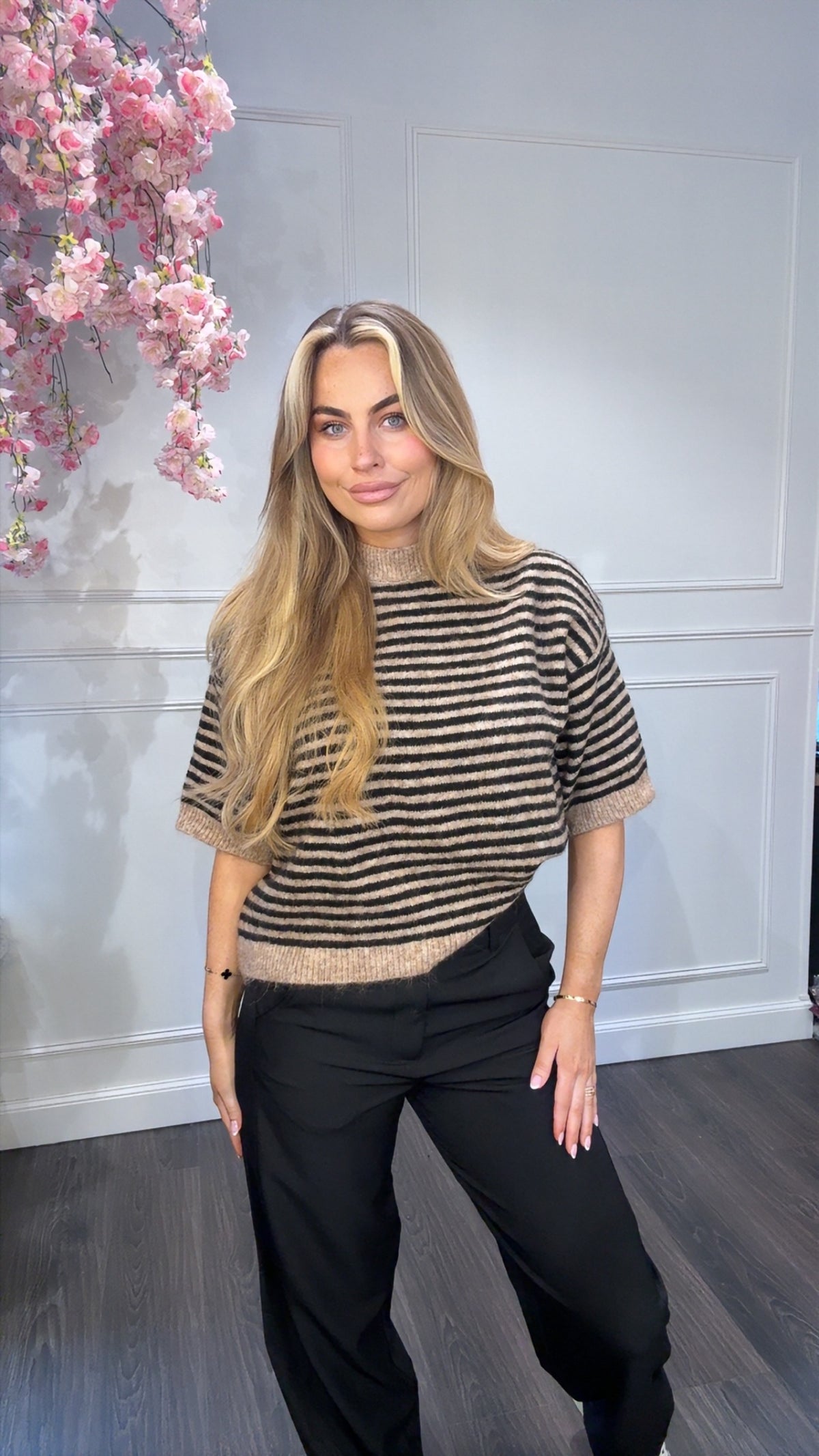 Trui Streep Beige Zwart Sammy