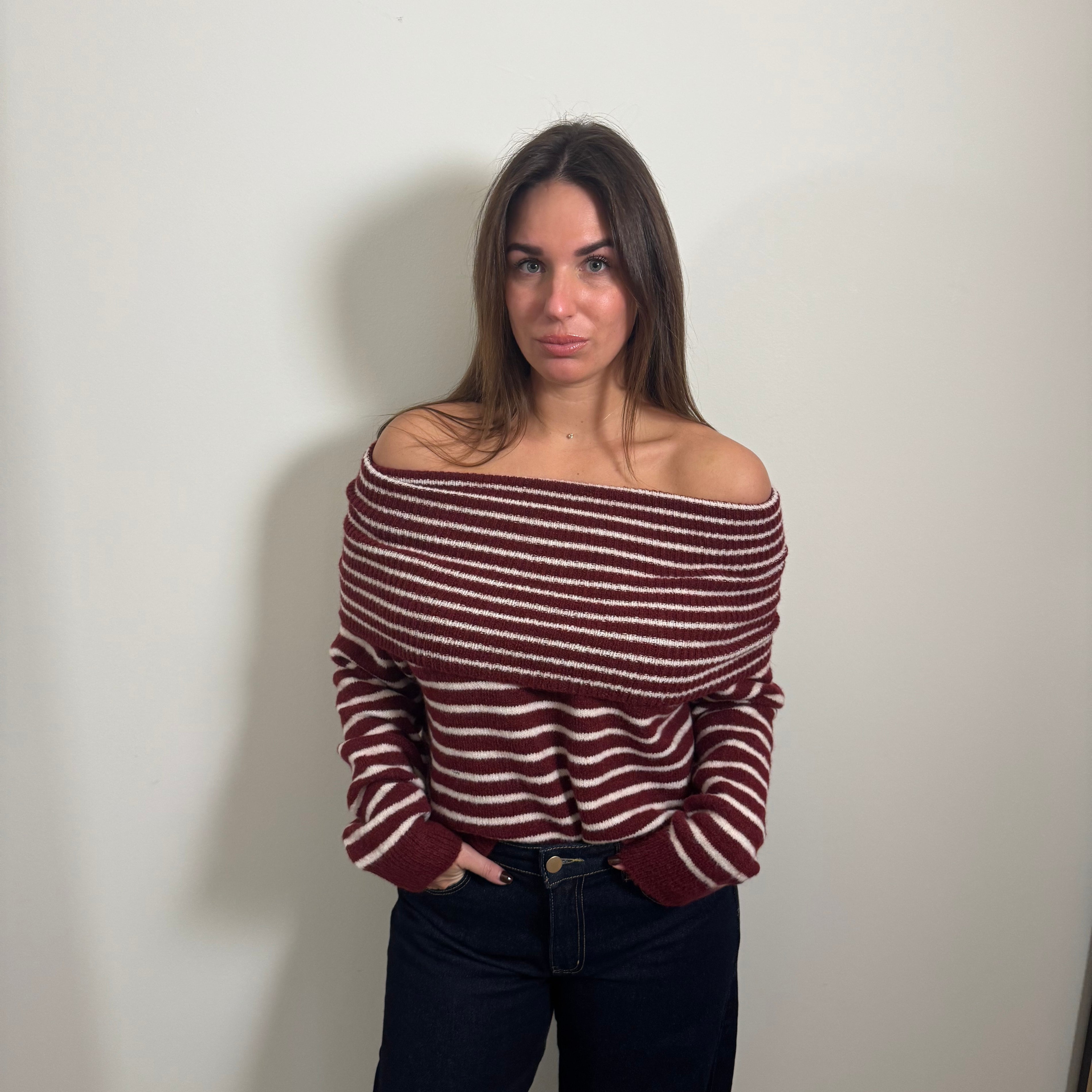 Trui Of Schouder Bordeaux