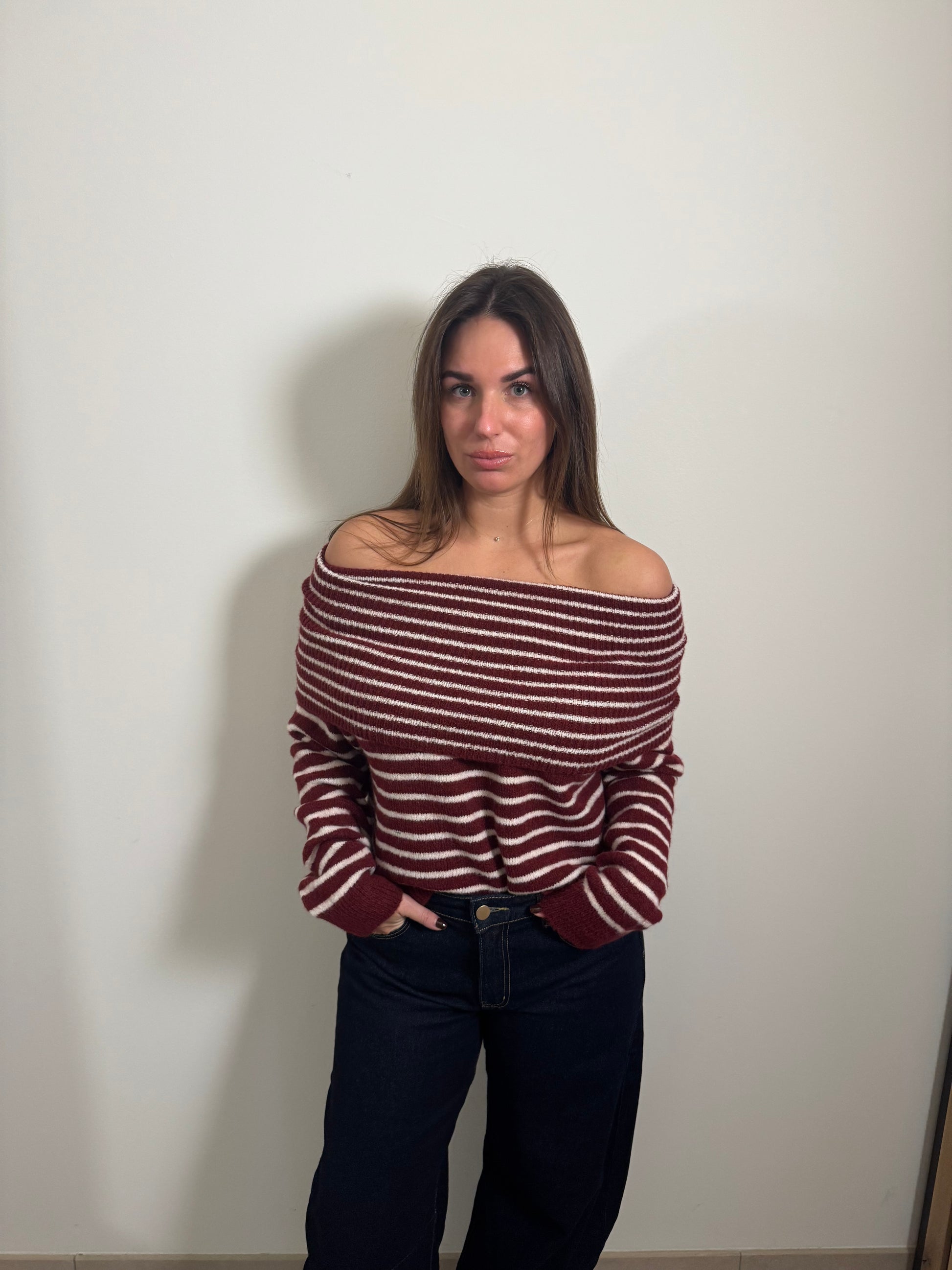 Trui Of Schouder Bordeaux