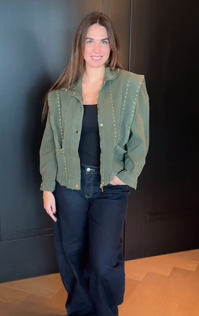 Jeans Jack Groen Met Studs