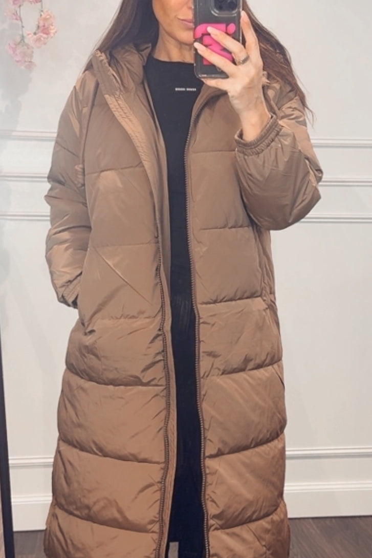 Gewatteerde Jas Camel Lang