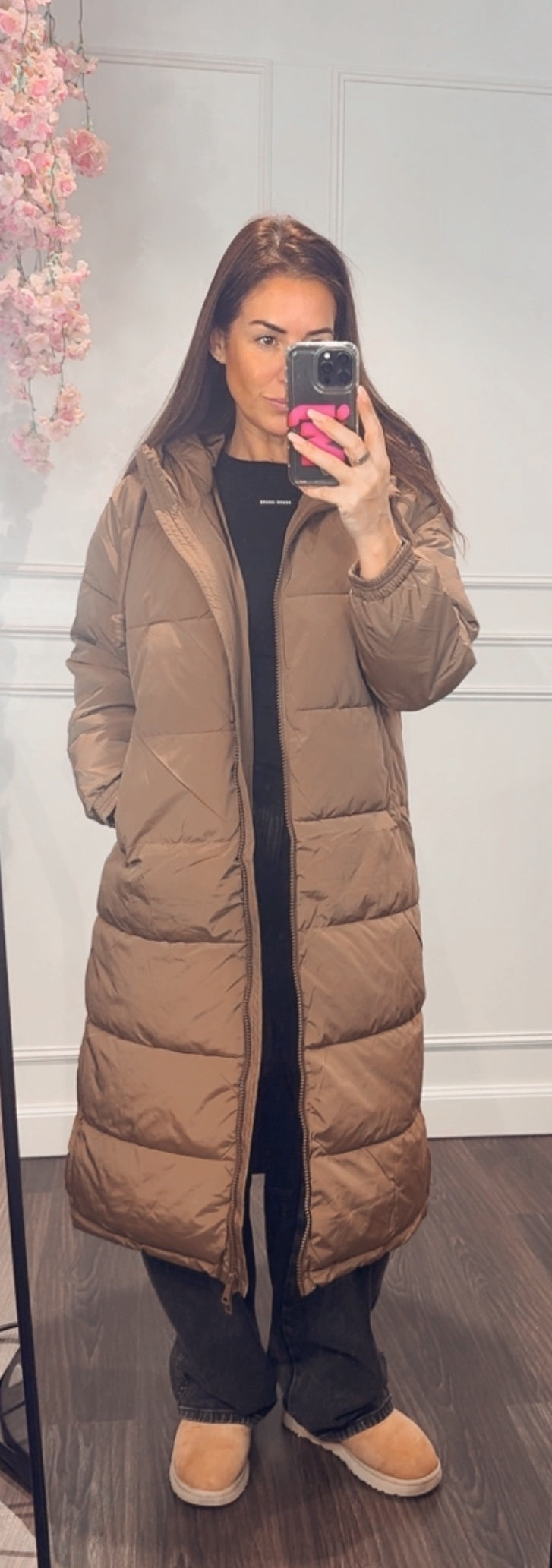 Gewatteerde Jas Camel Lang