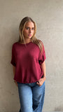 Trui Knitted Basic Burgundy
