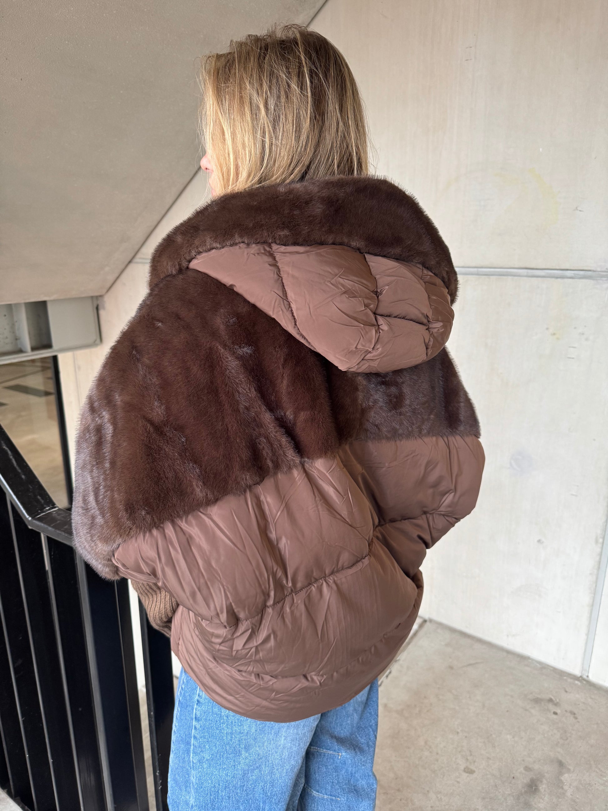 Jas Duo Fake Fur Donker Bruin