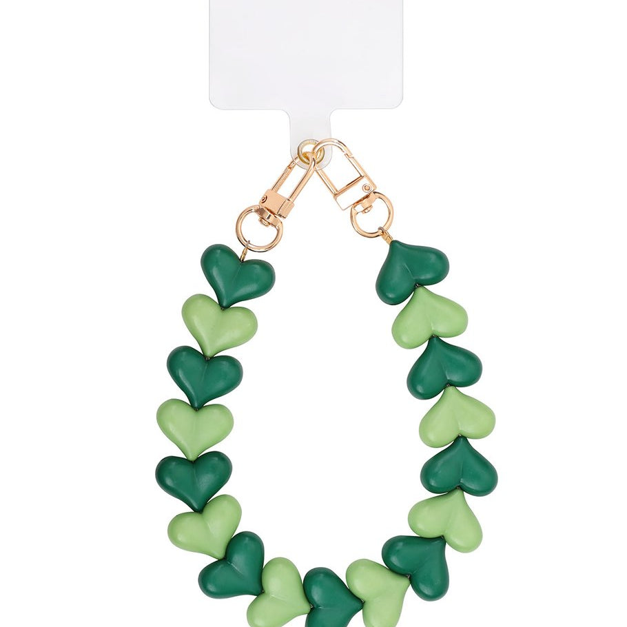 Phone Cord Hartjes Duo- Tone Groen