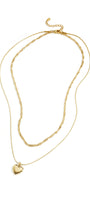Layered necklace with heart charm